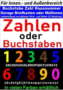 Zahl oder Buchstabe als Hausnummer - Garage - Mülltonne - Fahrzeugbeschriftung - Bild 1 von 12