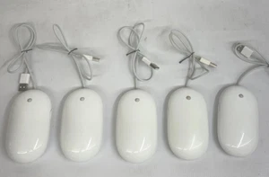 Lot of 5🔥Original Apple A1152 White USB Wired Mighty Mouse Optical Mouse - Picture 1 of 9