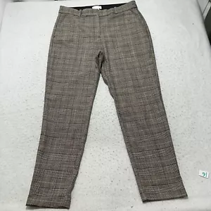 H&M Women's 14 Stovepipe Pants Plaid Striped Trousers Gray Houndstooth Slacks - Picture 1 of 12