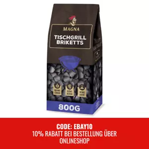 800 GR MAGNA Tischgrillbriketts Grillbriketts Holzkohle Tischgrill Kohle Grill - Bild 1 von 10