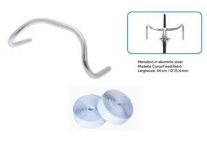 PIEGA MANUBRIO ALL. SILVER BICICLETTA CORSA BICI FIXED + NASTRO BIANCO OMAGGIO - Foto 1 di 1