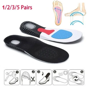 Mens Gel Orthotic Sport Running Insoles Insert Shoe Pad Arch Support Cushion US - Picture 1 of 16