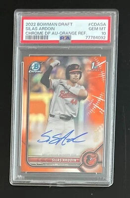 2022 Bowman Draft SILAS ARDOIN Orange Refractor /25 Auto  PSA 10 GEM Topps Match - Image 1 of 2