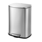 13.2 gallon Trash Can, Stainless Steel Step On Kitchen Garbage Can, Silver