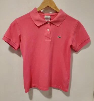 Розовая рубашка-поло Lacoste размер 40 2 кнопки, пожалуйста, прочтите измерения - Изображение 1 из 4