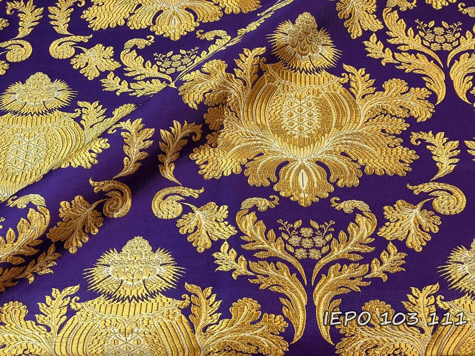 Church Liturgical Vestments Metallic Greek Brocade With Pine Cone In 15 colors - Image 1 of 1