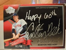2011 Topps 60th Anniversary Carlton Fisk Auto #01/60!