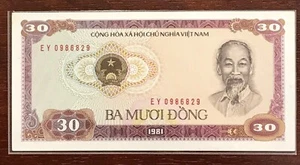 [478194] Vietnam 30 dong 1980 1981 AUNC UNC Banknotes Notestamps - Picture 1 of 4