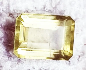 9,85 ct Smaragd Form natürlicher Zitronentopas loser Edelstein zertifiziert 14,60 mm - Bild 1 von 6