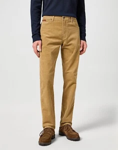 Pantalones de mezclilla Wrangler Texas ajustados de pana 14 W ojo de tigre beige para hombre cordón de invierno - Imagen 1 de 5