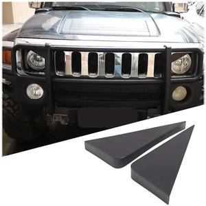 Panel de faros de acero al carbono ángulo ojo decoración cubierta de ajuste para Hummer H3 2005-2009 - Imagen 1 de 12