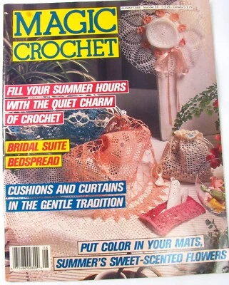 Magic Crochet Magazine No. 55 August 1988 Doilies Summer Projects - Image 1 of 4