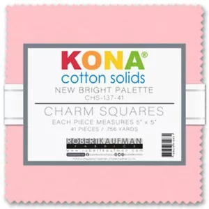 5in Squares Kona Cotton New Bright Palette 41pcs # CHS-137-41 - Picture 1 of 1