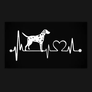 Calcomanía de vinilo Dalmation Heartbeat/Lifeline - múltiples tamaños y colores - Imagen 1 de 3