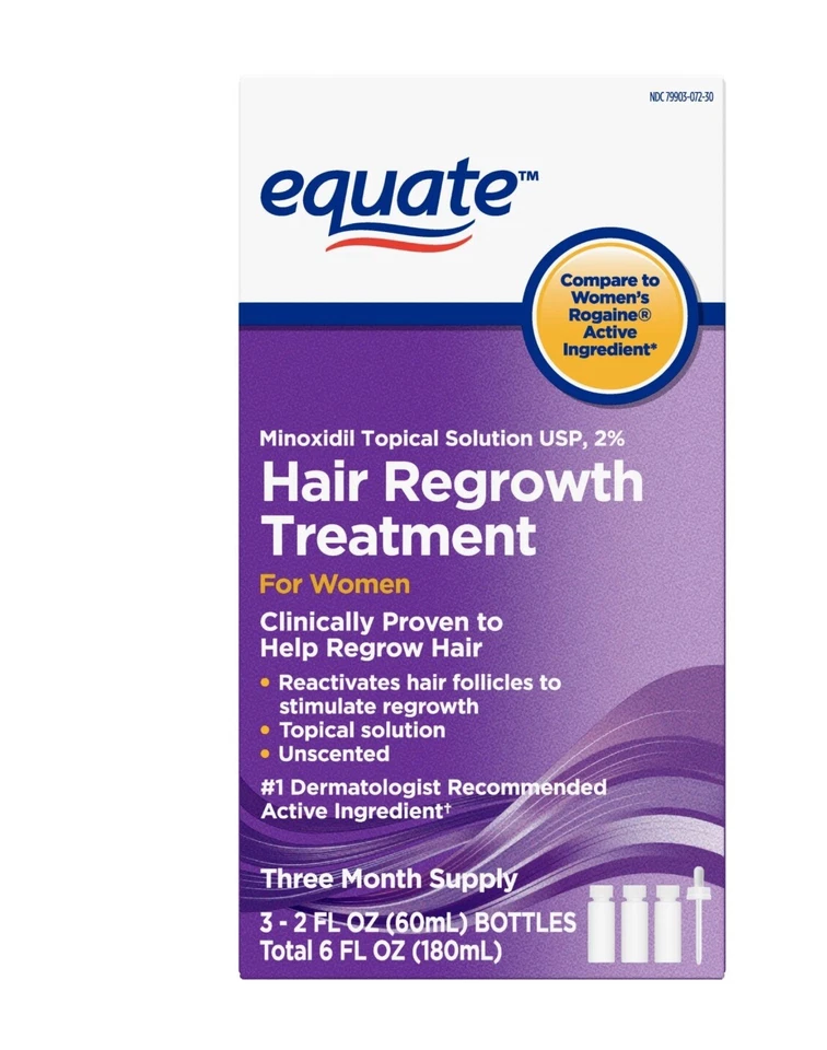 EQUATE Women's Hair Regrowth Treatment Serum - 60ml (3 Pack)