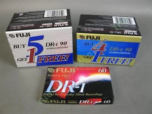 12 VTG Fuji Audio Cassette Tape Lot 6 Normal DR-I 90 1 60 5 DR-II 90 High Bias - Picture 1 of 2