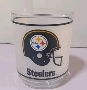 Vintage mattiertes Pittsburgh Steelers 70er NFL mobiles Öl Trinkglas Barzubehör  - Bild 1 von 3