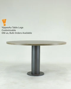 Round Base Table in Gun Metal Grey - Picture 1 of 3