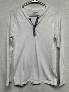 Express Long Sleeve Henley White Mens XS - Picture 1 of 10