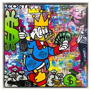 Jozza "Hot Day" | Original Painting on Canvas | Framed | Scrooge McDuck - Picture 1 of 4