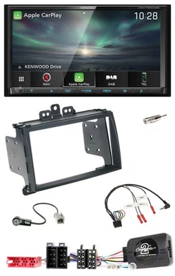 Kenwood Bluetooth USB 2DIN Lenkrad TMC DAB Navigation für Hyundai i20 09-12 schw - Bild 1 von 4