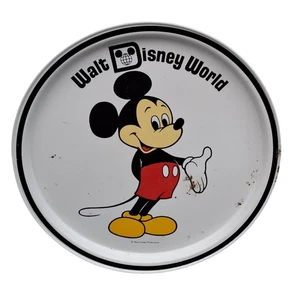 Walt Disney World 50th Anniversary Retro Look Mickey Mouse rundes Metall Tablett - Bild 1 von 21
