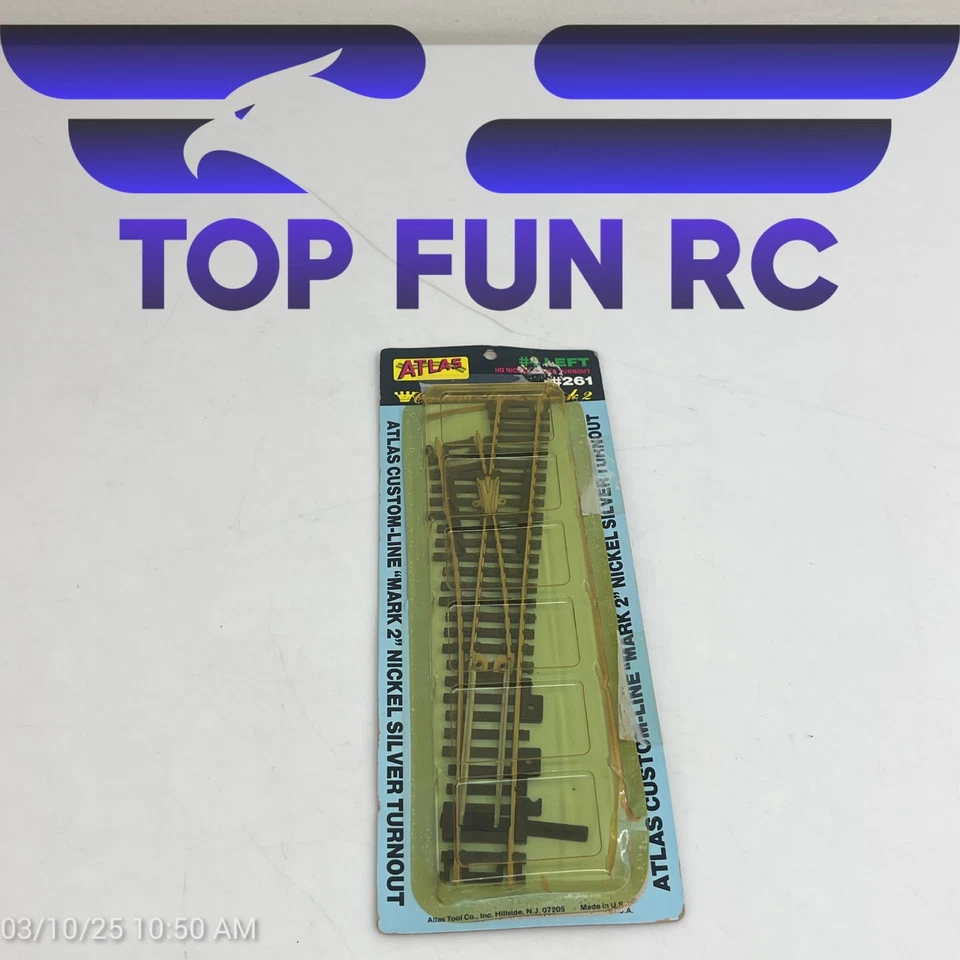 Atlas 261 HO-Gauge #4 Left Nickel Silver Switch Turnout - Image 1 of 2