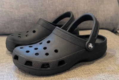 Crocs Classic Clogs Kid's Size J2 Unisex Black Slip On Comfort Casual Shoes - Image 1 of 4