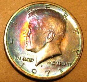 1971-D KENNEDY HALF DOLLAR TONED **************** ( GREAT GIFT ) ************** - Picture 1 of 3