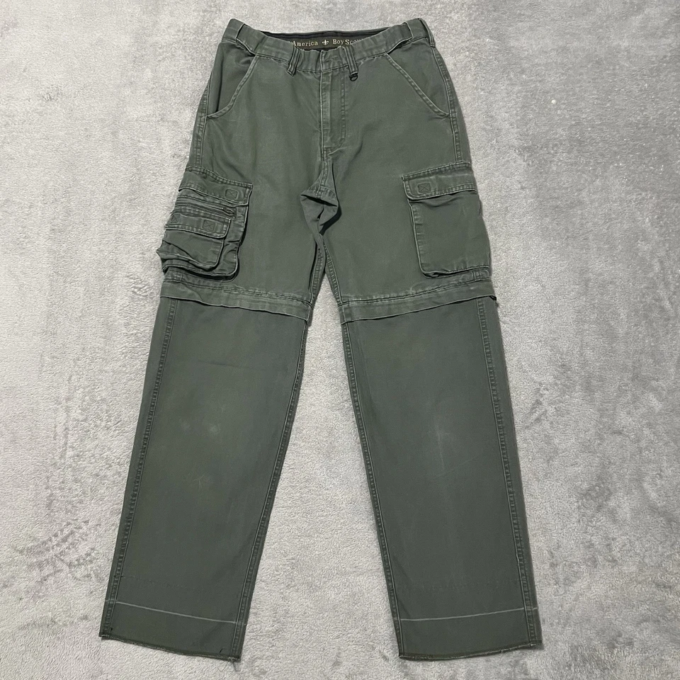 Boy Scouts of America Pants Youth 12 Green BSA Convertible Outdoor Hiking Cargo - Image 1 of 4