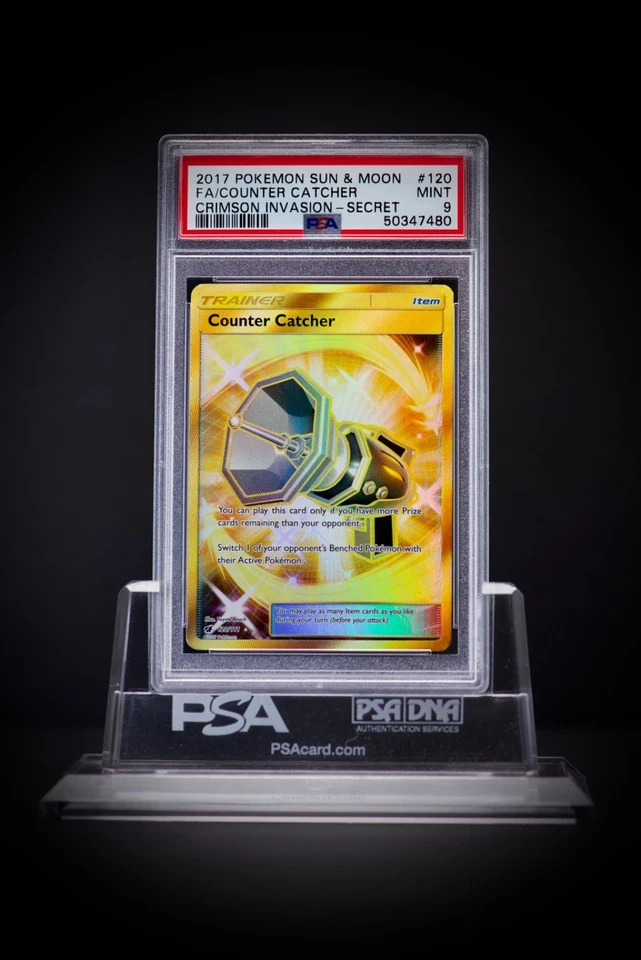 2017 Pokemon Sun & Moon 120 FA  Counter Catcher Crimson Invasion Secret PSA 9 - Image 1 of 1