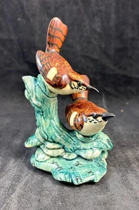 Figura Doble Wren Stangl Birds Diseño Original Dos Pájaros Marrón Estilo 3401D - Imagen 1 de 7