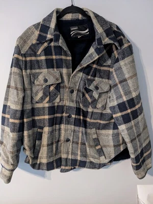 Chaqueta Camisa de Franela a Cuadros de Lana de Colección para Hombres Montgomery Ward XLarge Años 70/80 Pesada Foto 1 de 4