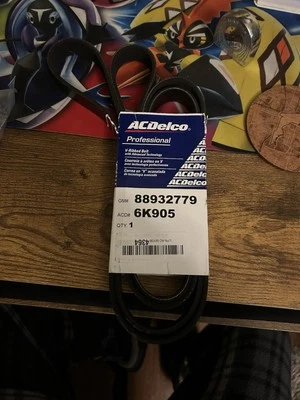 Serpentine Belt-Standard V-Ribbed ACDelco 6K905 - Image 1 of 4