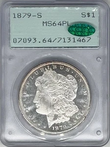 1879-S PCGS Rattler MS64PL CAC Morgan Silver Dollar 7131467 - Picture 1 of 2