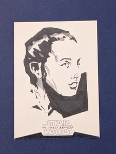 Tarjeta artística boceto Topps Star Wars 1/1 Rey Artist Rob T 2019 - Imagen 1 de 2