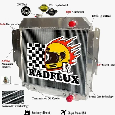 Radiador de aluminio para Ford E-150 E-250 E-350 Econoline Wagon 1992-1996 4,9 L Foto 1 de 4