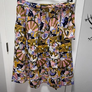 ModCloth Rock A Linie groß Peace Herz Blumen Baum bunt - Bild 1 von 6