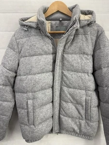 Paul Taylor Premium Men’s Knit Heathered Gray Wool Blend Puffer Coat Size L - Picture 1 of 15