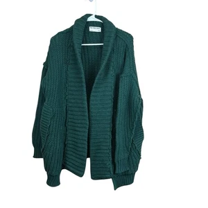 Free People We The Free Wonderful You Cardigan XS Green Chunky Knit Sweater W6i - Picture 1 of 6