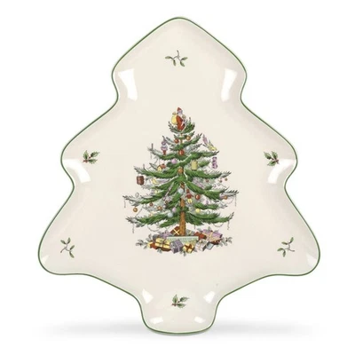 Christmas Tree Holiday Platter - 14-Inch Tree-Shaped Serving Plate, Fine Porc... - Image 1 of 4