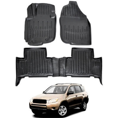 Juego de alfombrillas negras personalizadas para Toyota RAV4 (2006-2012) para todo tipo de clima Foto 1 de 4