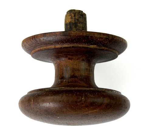 Antique Victorian Chest of Drawers Spare Dark Hardwood Wooden Bun Knob Pull #D Cover