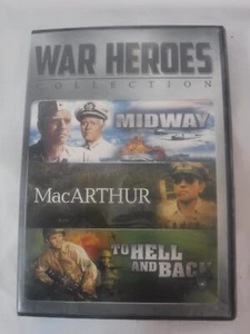 War Heroes Collection Midway / MacArthur / To Hell and Back All Widescreen DVDs - Picture 1 of 8