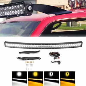 Roof 52'' Amber White Strobe LED Light Bar+Mount+Wire For GMC K1500 K2500 K3500 - Picture 1 of 10