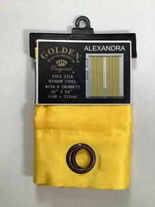 Golden Original Yellow Alexandra Faux Silk Window Panel W/8n Grommets 55x84 NEW! - Picture 1 of 4