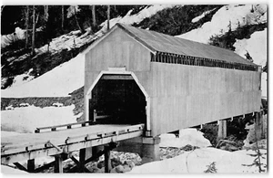 Alaskas einzige überdachte Brücke, Hyder, AK Texas Creek 1950er Vintage Postkarte - Bild 1 von 2