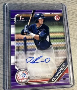 2019 Bowman Prospect Autographs Purple #PAPO Pablo Olivares 187/250 Yankees - Picture 1 of 2