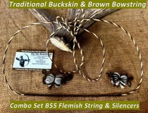B55 Flemish Twist Bow String & String Silencers AMO 64" Recurve (Actual 60") - Picture 1 of 3