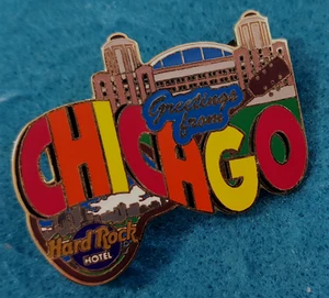 CHICAGO HOTEL GREETINGS FROM SERIES NAVY PIER & CITY SKYLINE Hard Rock Cafe PIN - Picture 1 of 1